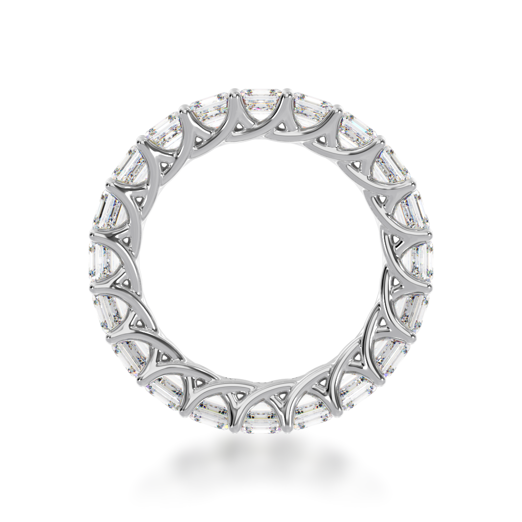 Asscher cut diamonds claw set full circle eternity ring view from front
