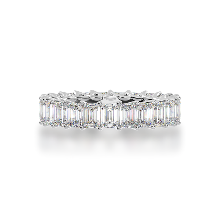 Asscher cut diamonds claw set full circle eternity ring view from top