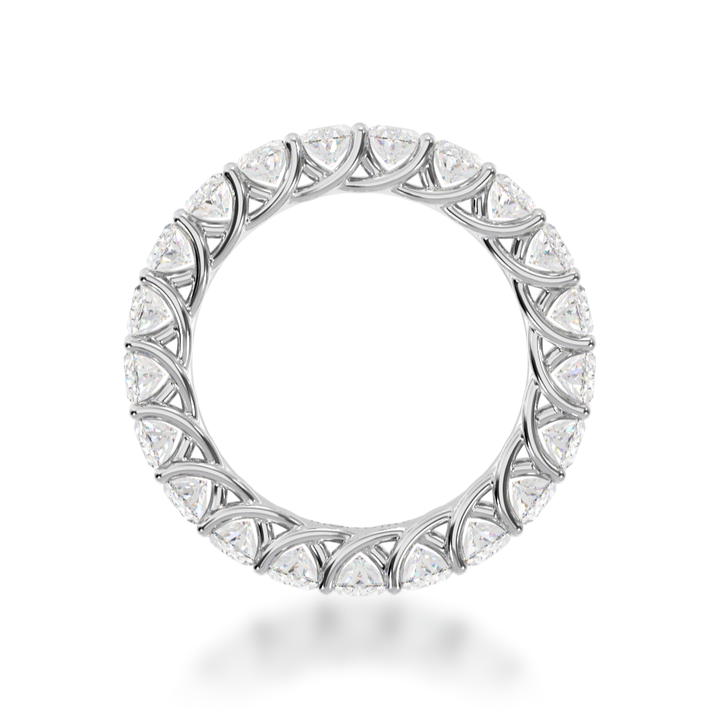 Oval cut diamonds claw set full circle eternity ring view from front 