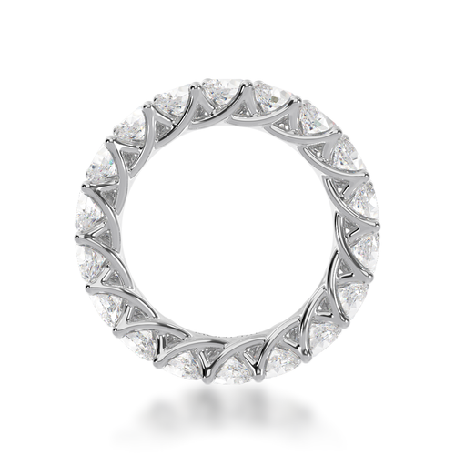 Pear shaped diamonds claw set full circle eternity band view from front