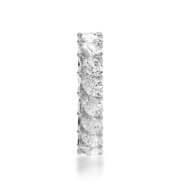 Pear shaped diamonds claw set full circle eternity band view from side