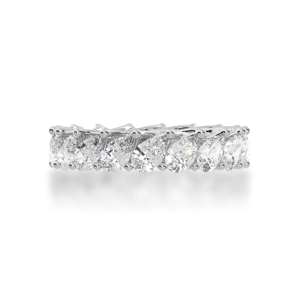 Pear shaped diamonds claw set full circle eternity band view from top