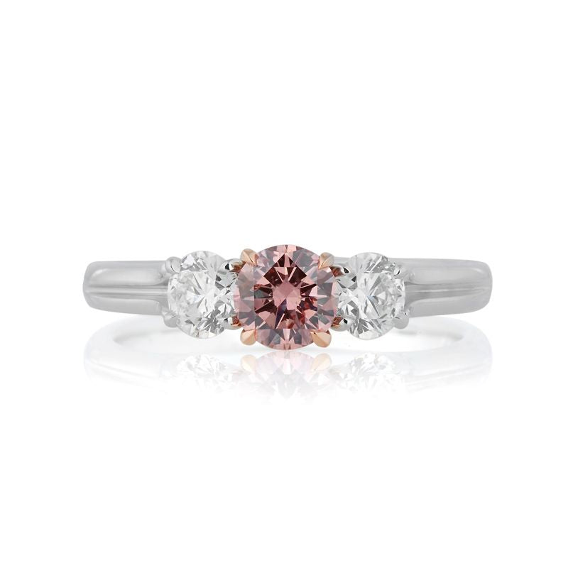 Argyle Pink diamond "Trilogy" design ring