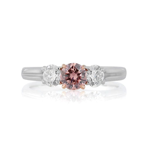 Argyle Pink diamond "Trilogy" design ring