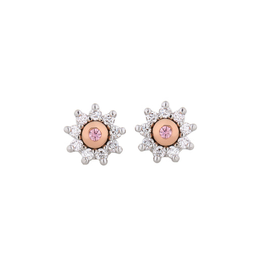 Argyle Pink diamond halo earrings