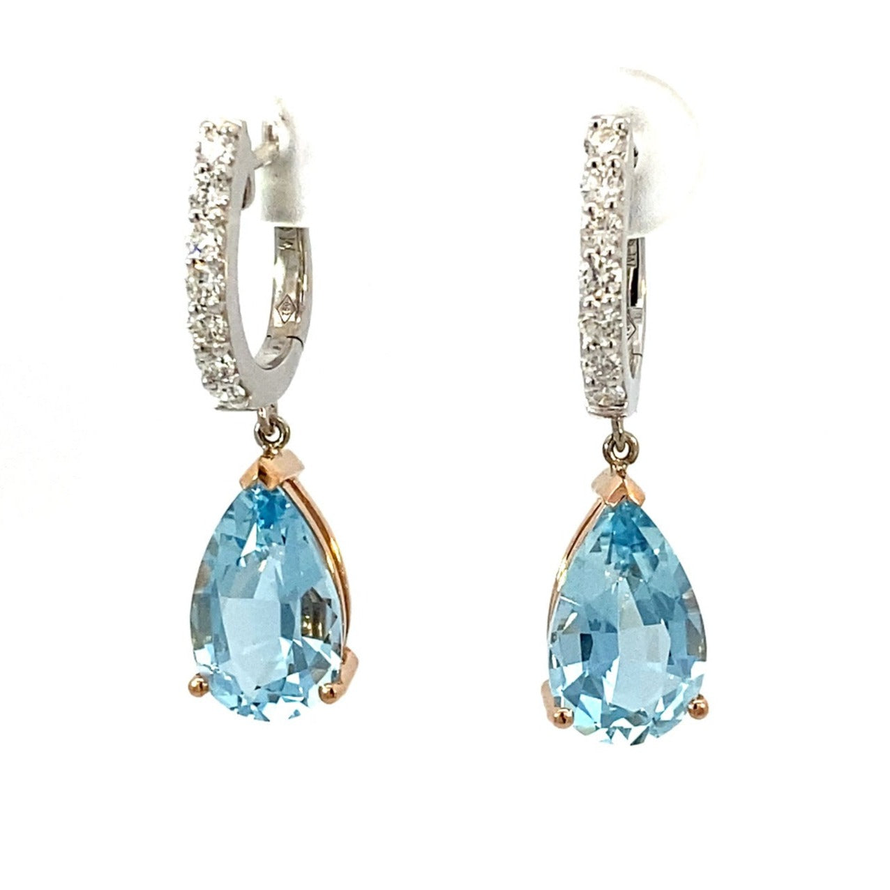 Aquamarine drop earrings hot sale white gold