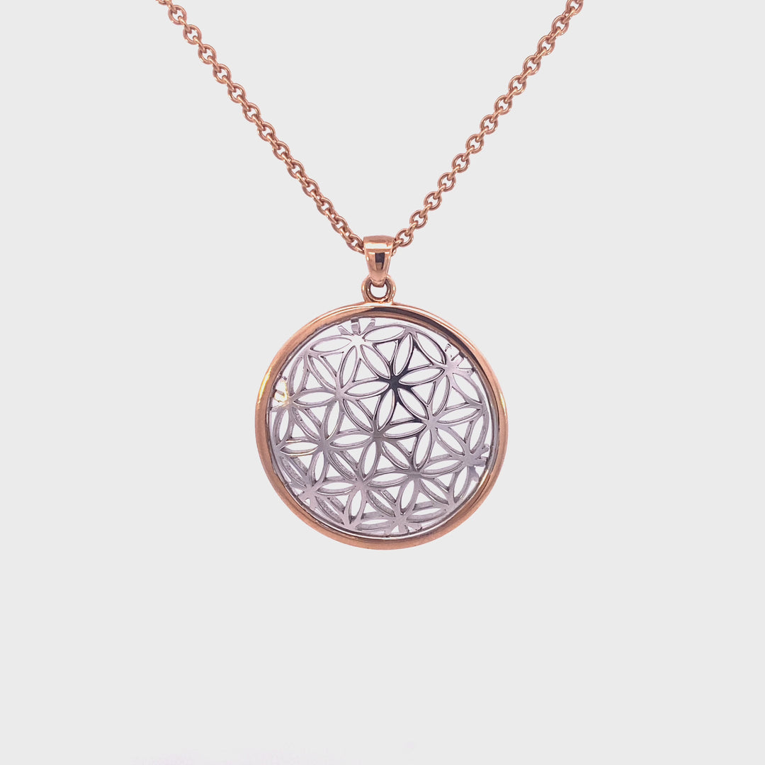 'Mandala' design large flower of life collection pendant