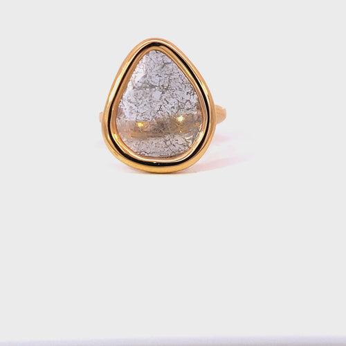 Slice diamond ring on rose gold band