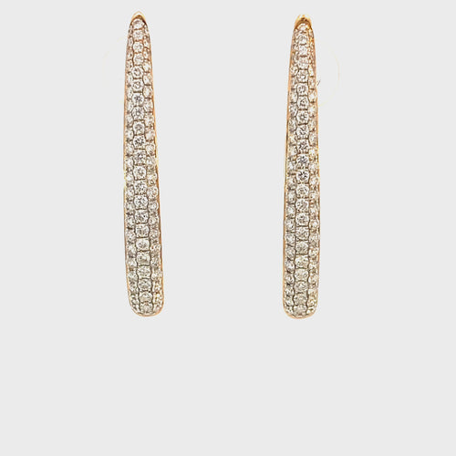 Diamond pave set drop earrings