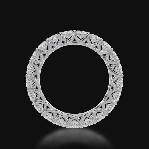 Oval cut diamonds claw set full circle eternity ring 3d video.