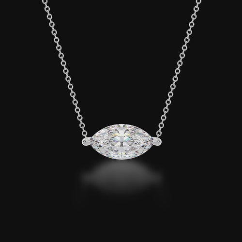 Marquise cut diamond claw set pendant 3d video