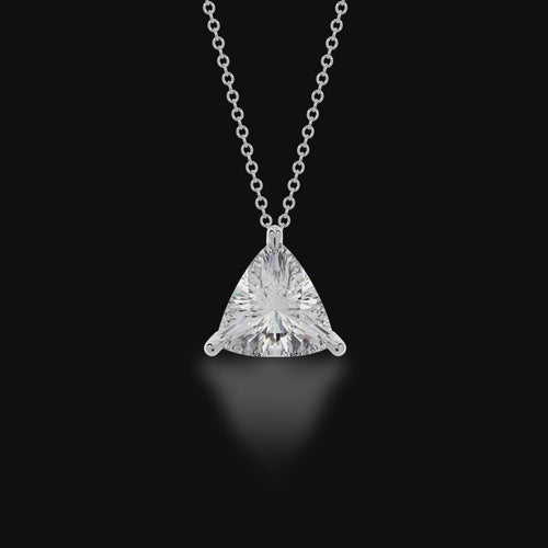 Trilliant cut diamond claw set pendant 3d video