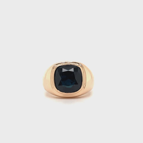 Black sapphire signet ring