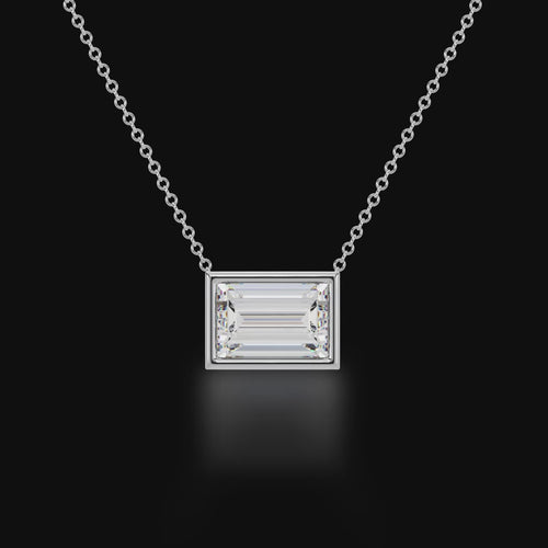 Baguette cut diamond bezel set pendant 3d video