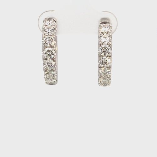 White gold diamond hoops