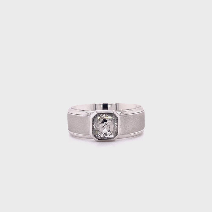 White gold salt and pepper diamond ring