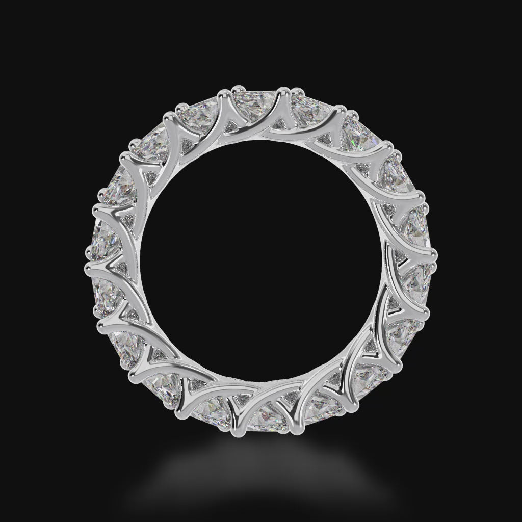 Pear shaped diamonds claw set full circle eternity band 3d video