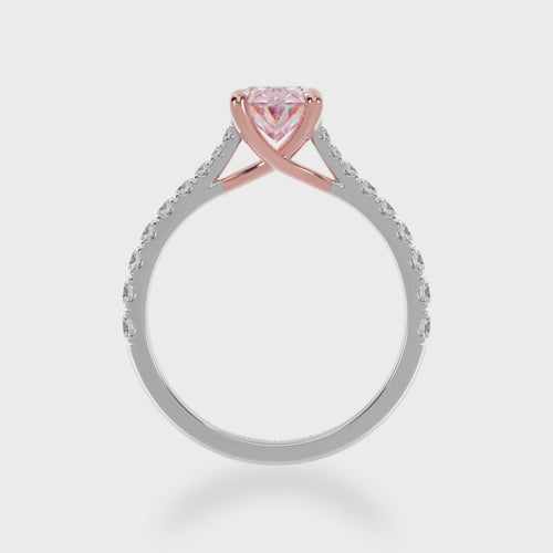 Oval cut Pink Sapphire on a diamond set band