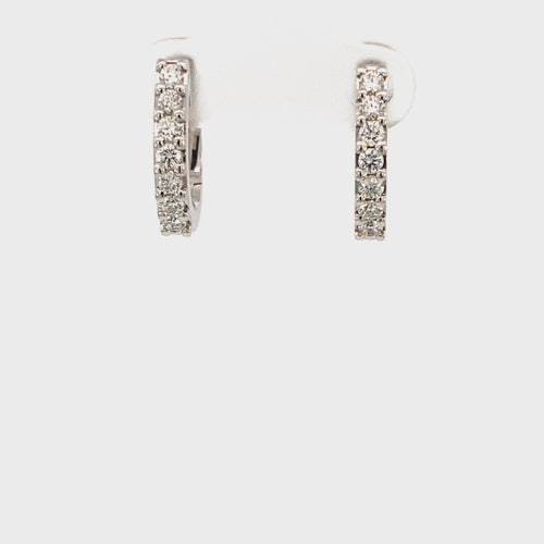 White gold diamond hoops