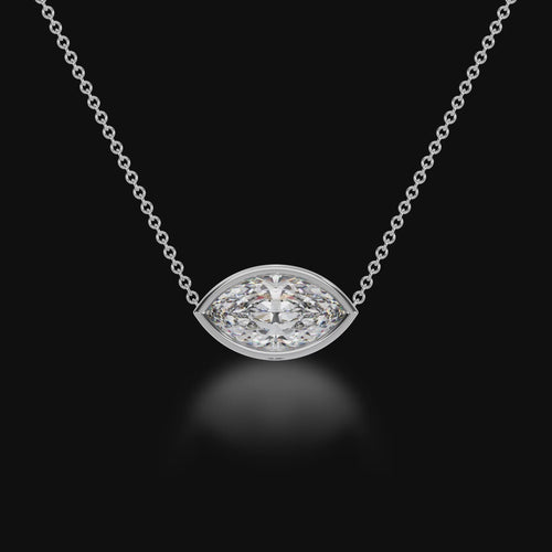 Marquise cut diamond bezel set pendant 3d video