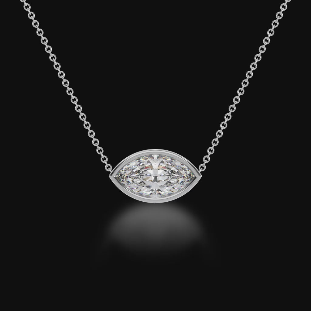 Marquise cut diamond bezel set pendant 3d video