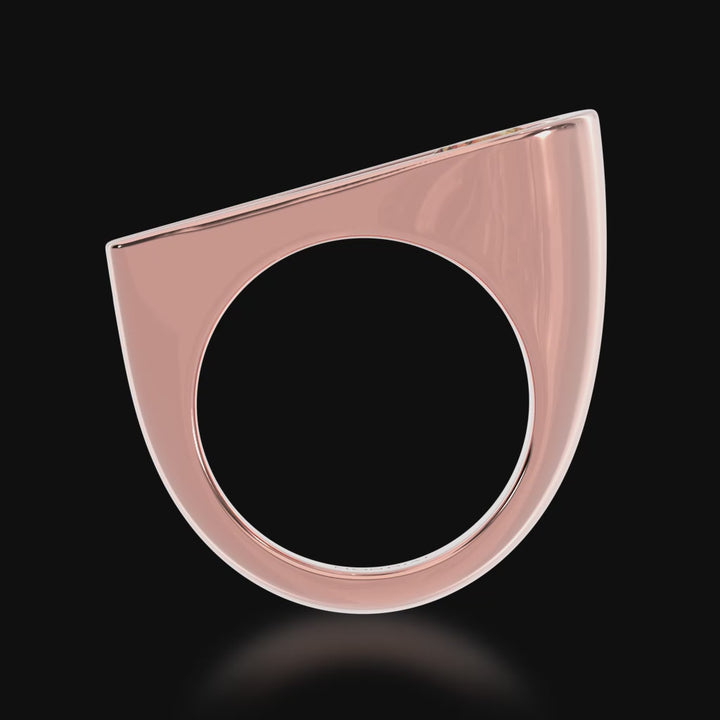 Retro design round brilliant cut champagne diamond ring in rose gold 3d video