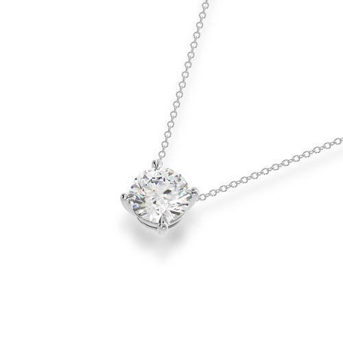 Round brilliant cut diamond bezel set pendant view from top