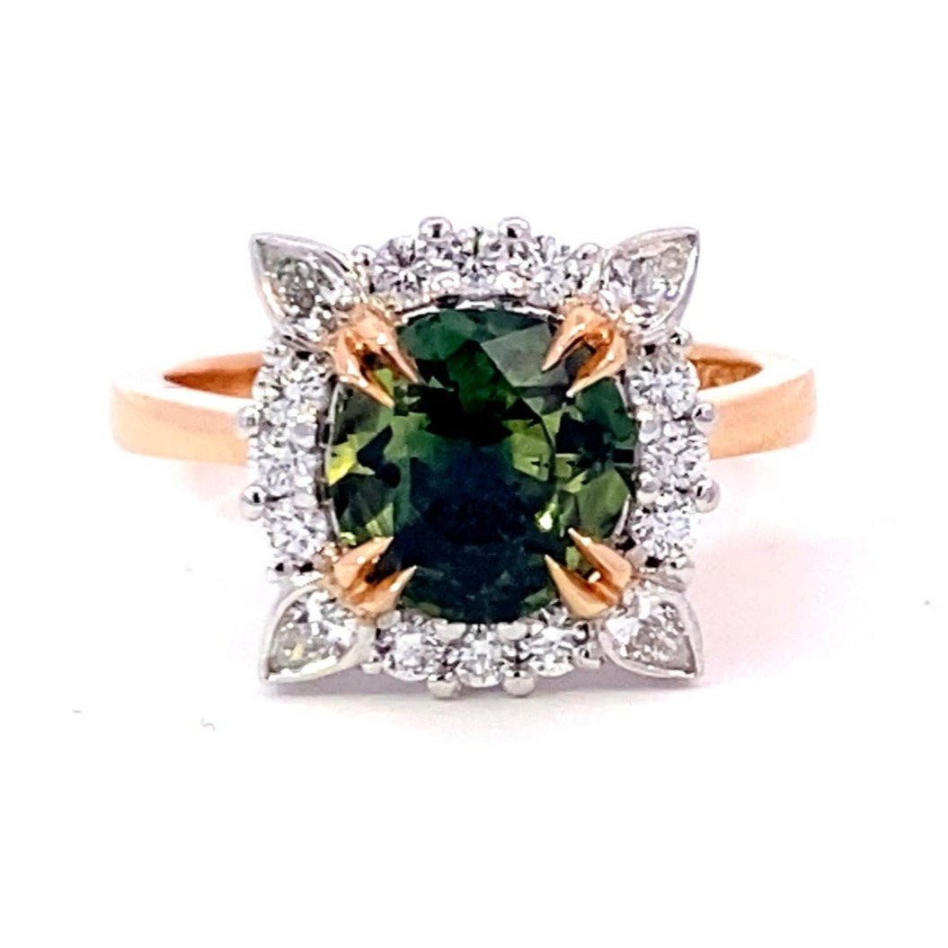 Green on sale diamond ring