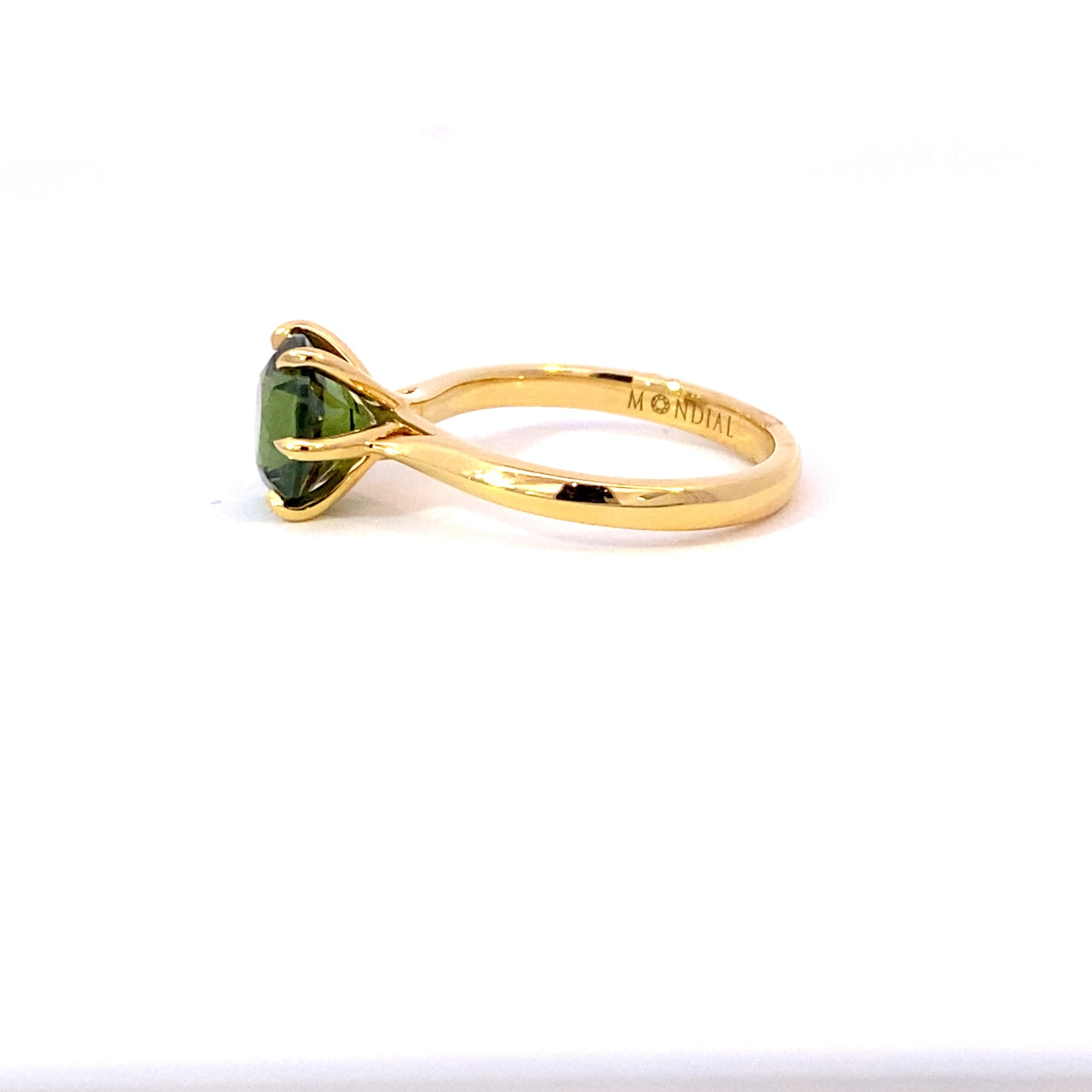 Green sapphire ring yellow on sale gold