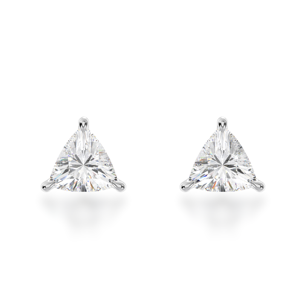 Alluring Trilliant Zirconia Stud Silver Earrings  Anayra Jewellery