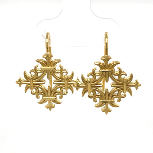 Rococo design small drop earrings