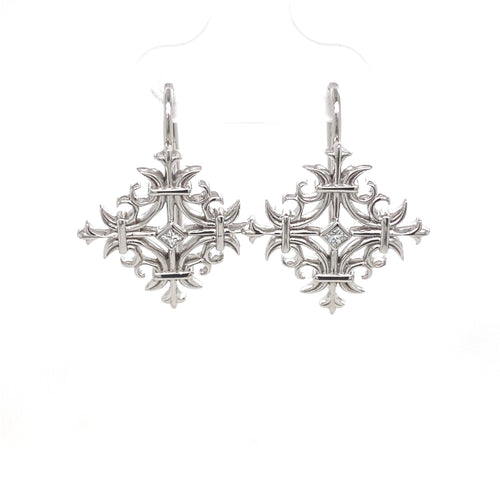 Rococo design small drop earrings