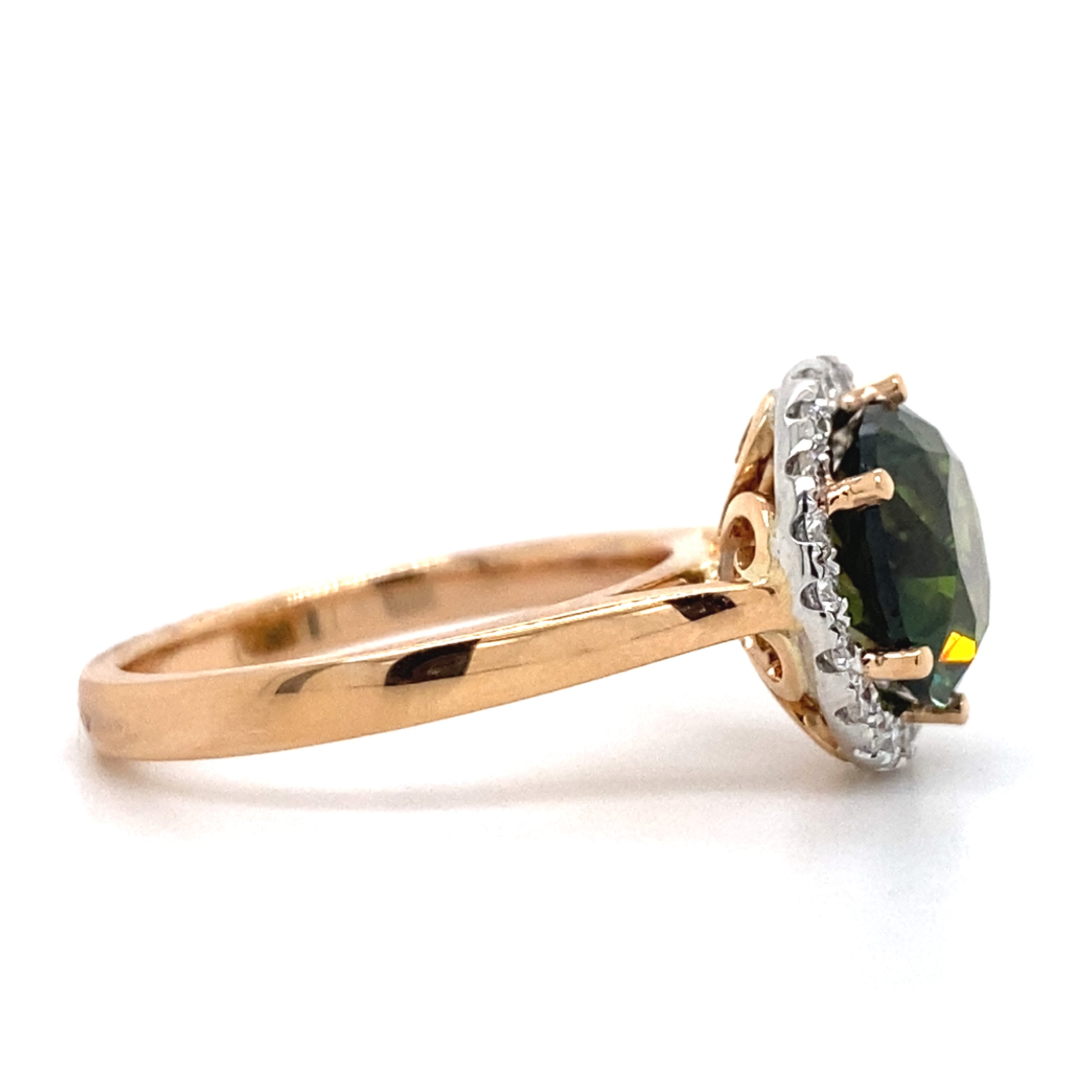 Green sapphire clearance rose gold ring