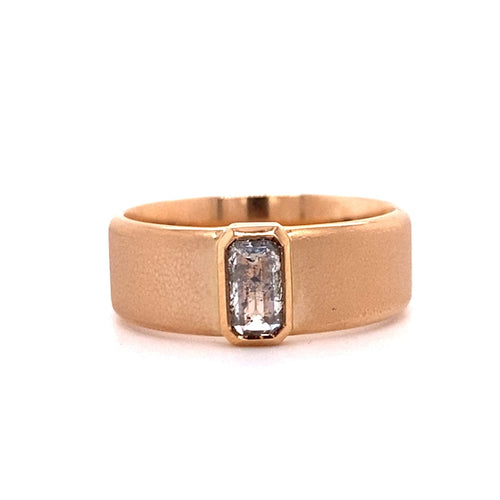 Salt and Pepper Men's Diamond Ring crafted from 18ct rose gold view from front.