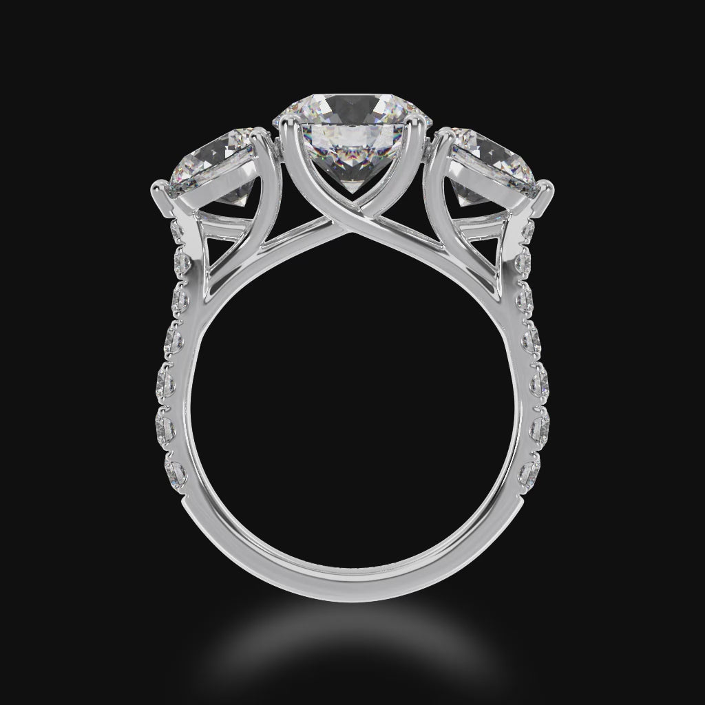 Trilogy Round Brilliant cut with a diamond set band 3d View