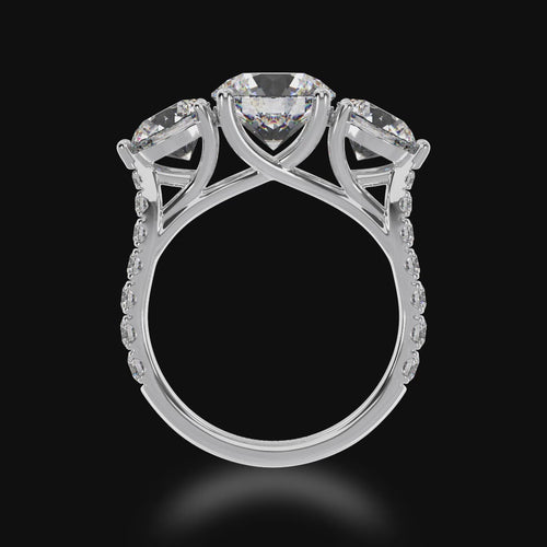 Trilogy Round Brilliant cut with a diamond set band 3d View