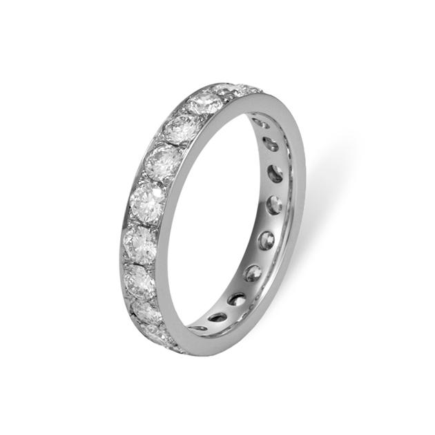 White Gold Bead Set Diamond Wedding Ring