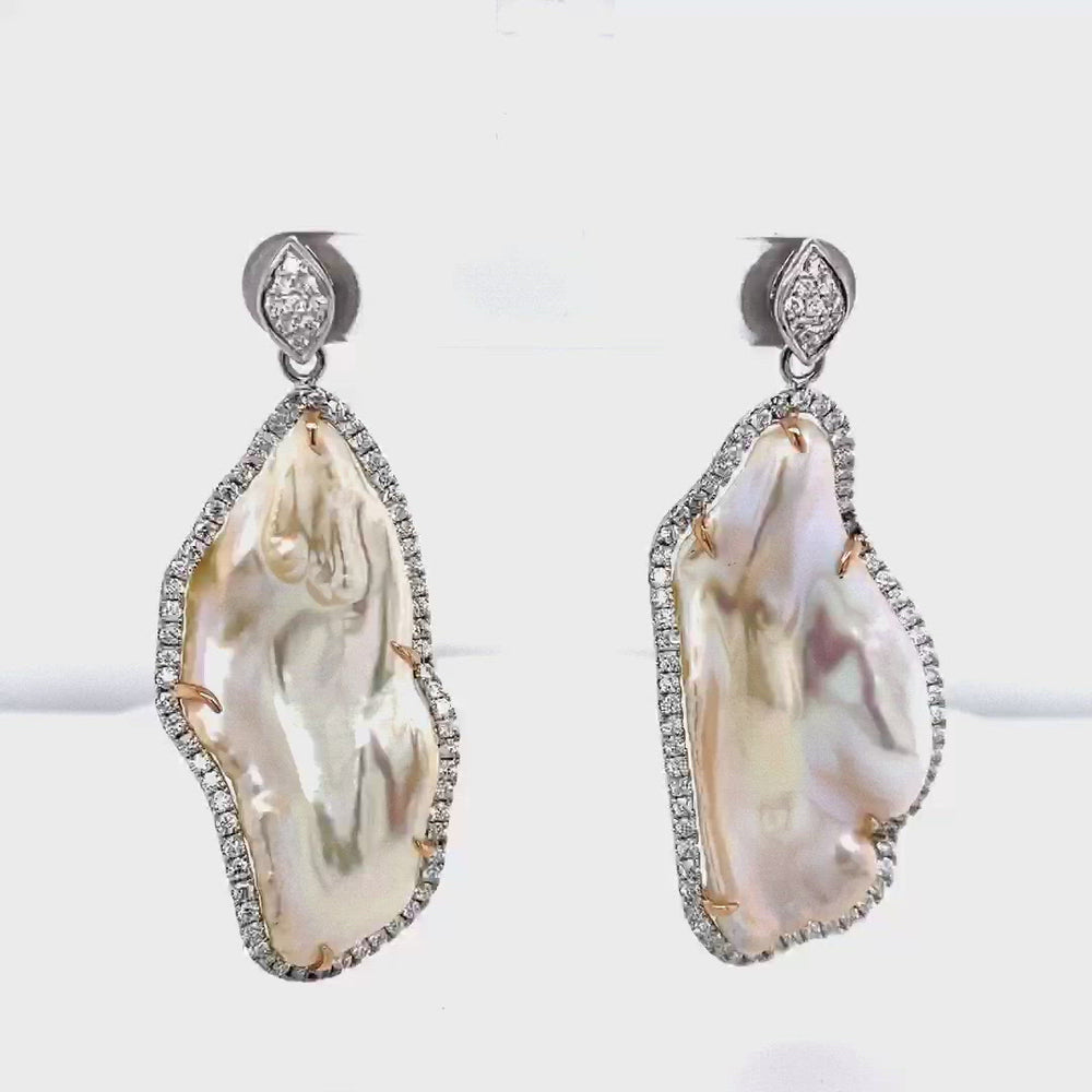 Fresh water pearl and diamond earrings video