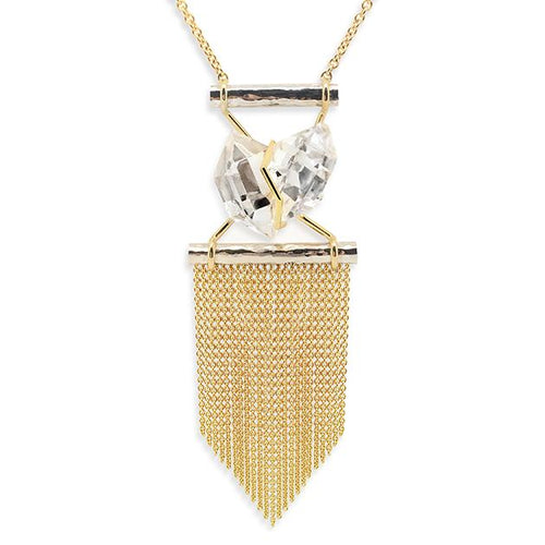 Herkimer diamond tassel necklace