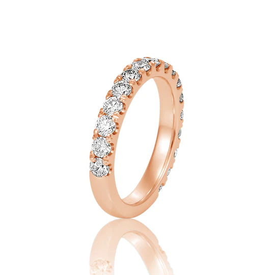 Ladies Rose Gold 18ct Wedding Ring with Diamond Band