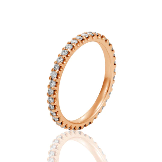 Ladies Rose Gold 18ct Wedding Ring with diamond band