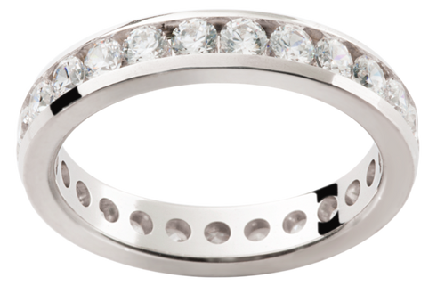 Ladies White Gold 18ct Wedding Ring with diamonds