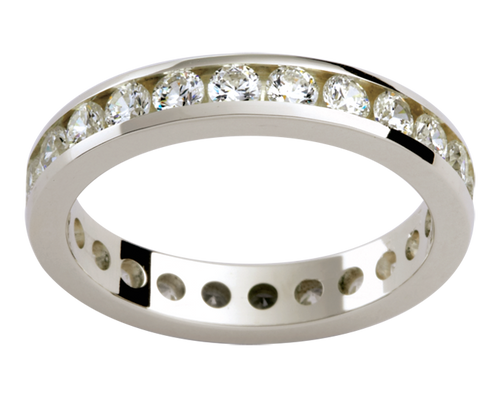 Ladies White Gold 18ct Wedding Ring with inset diamonds