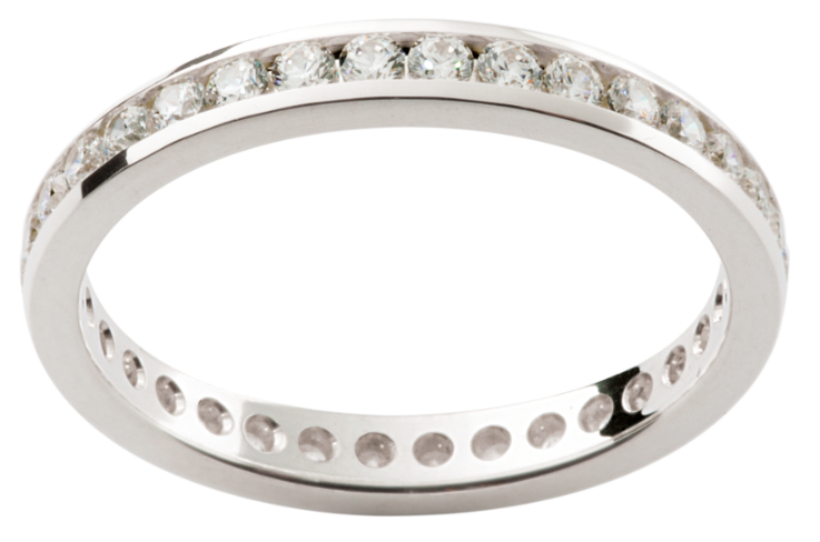 Ladies White Gold 18ct Wedding Ring with diamond band