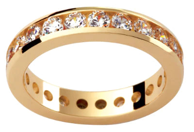 Ladies Yellow Gold 18ct Wedding ring with diamond inset band