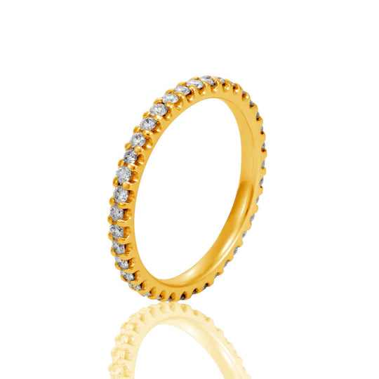 Ladies 18ct Yellow Gold full circle diamond Wedding ring