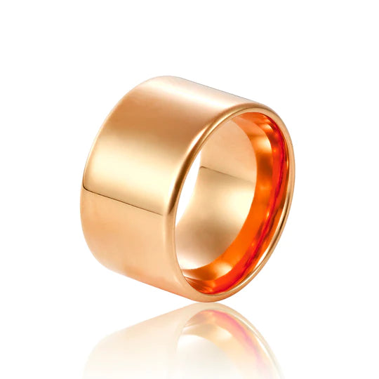 Ladies Rose Gold 18ct Wide Wedding Ring