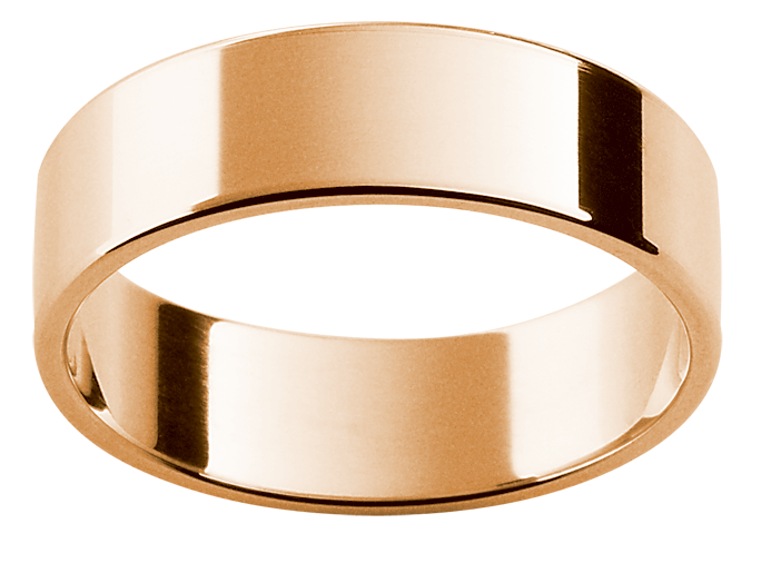 Flat 18ct rose gold wedding ring
