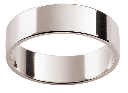 Mens 18ct white gold wedding ring