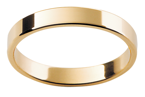 Mens flat 18ct yellow gold wedding ring